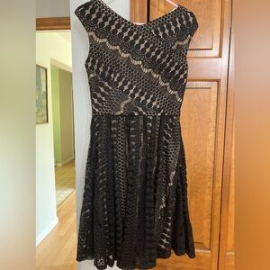 Betsey Johnson Lace Fit & Flare Black Dress 2